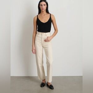 B SIDES Plein Relaxed Straight Jean in Clair, size 24